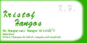 kristof hangos business card